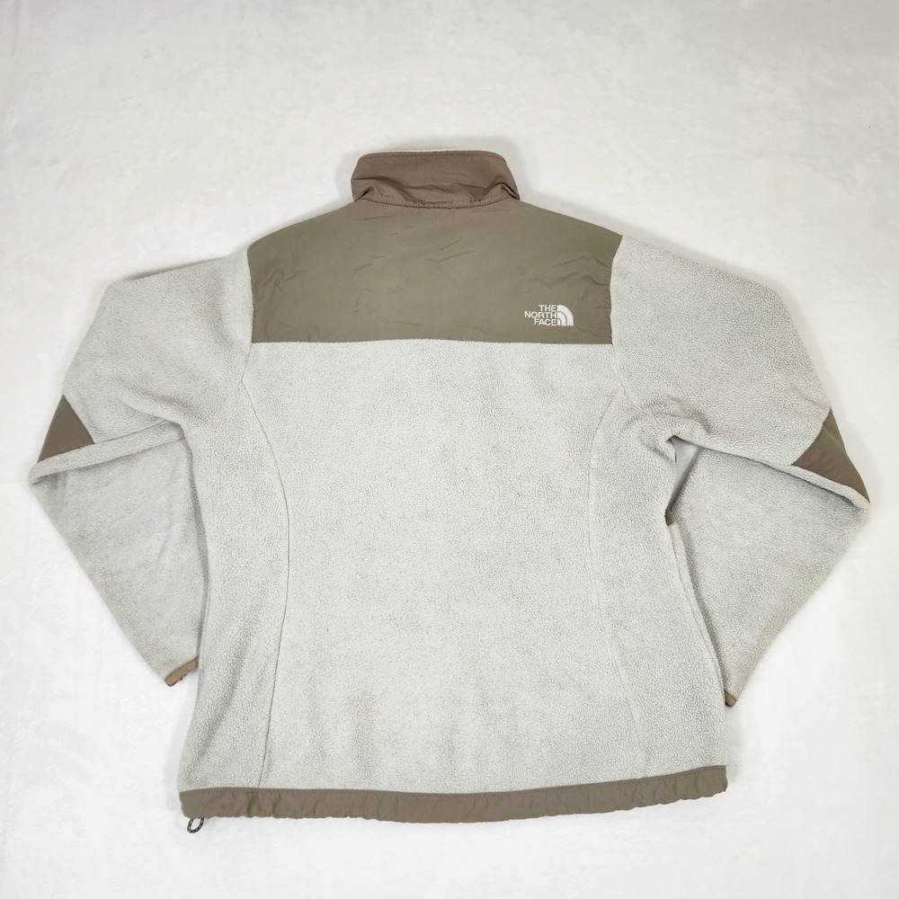 The North Face Denali Polartec Fleece Jacket Womens Medium Cream Olive Green - Picture 2 of 7